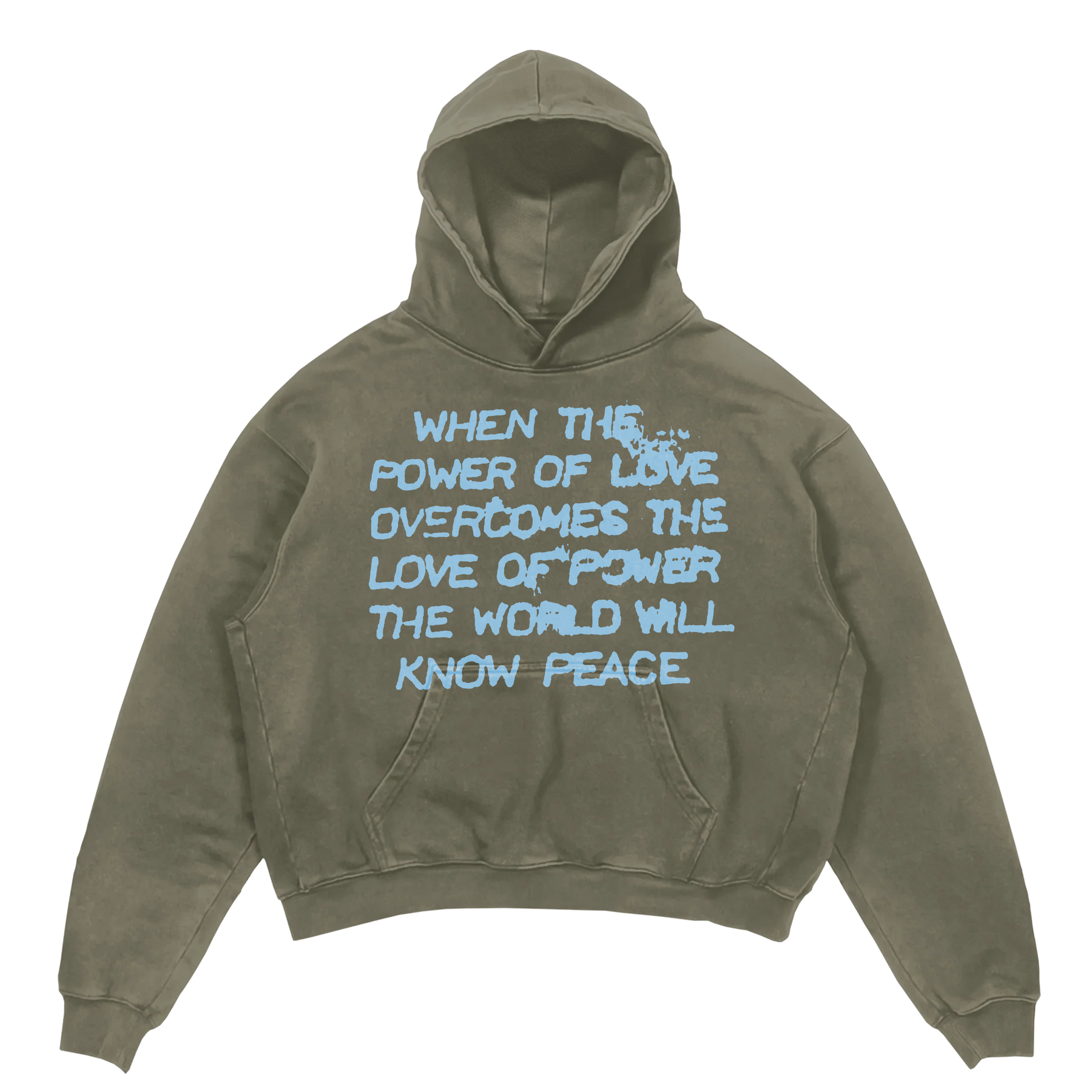 Power of Love Hoodie - Olive - Front