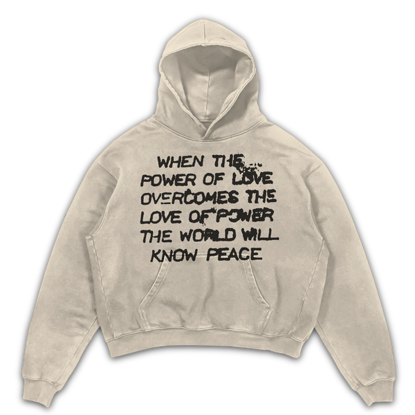 Power of Love Hoodie - Sand - Front