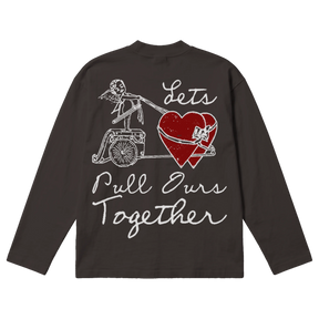 Pull Together Baggy L/S Tee - Off Black - Back