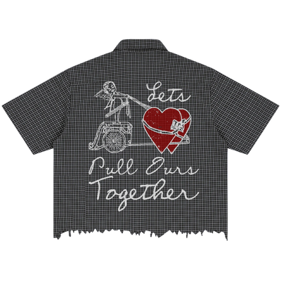 Pull Together Distress Button Up - Back