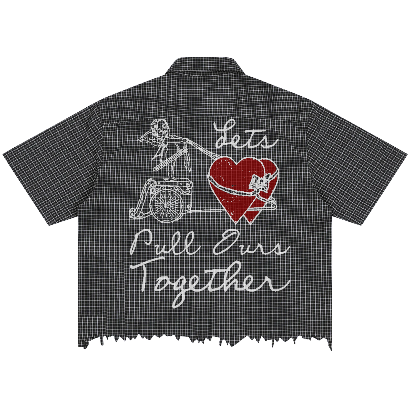 Pull Together Distress Button Up - Back