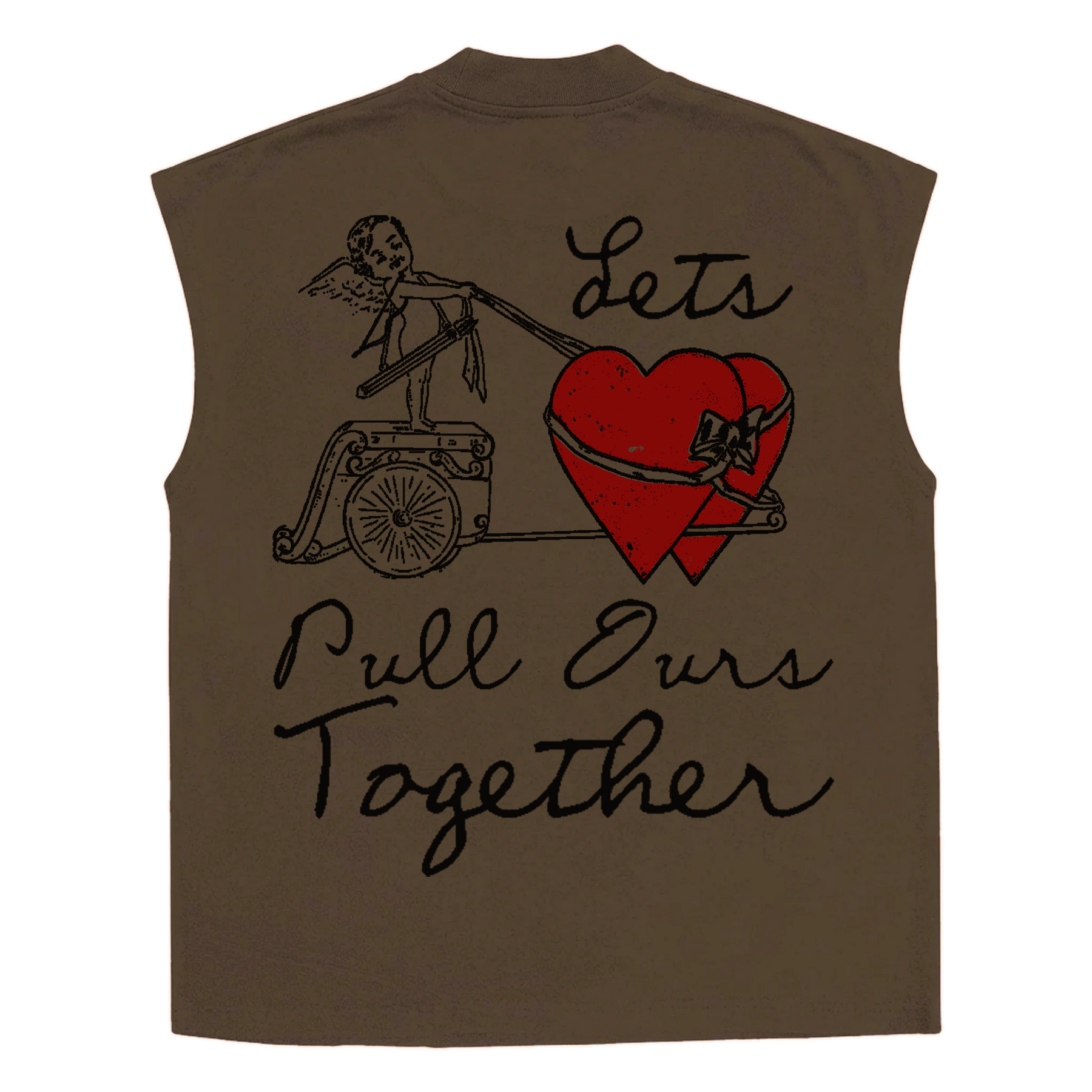 Pull Together Sleeveless Tee - Brown - Back