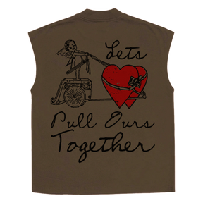 Pull Together Sleeveless Tee - Brown - Back