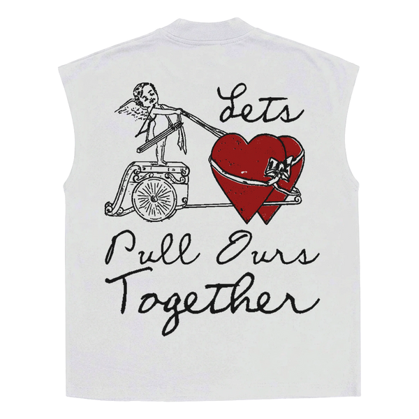 Pull Together Sleeveless Tee - White - Back