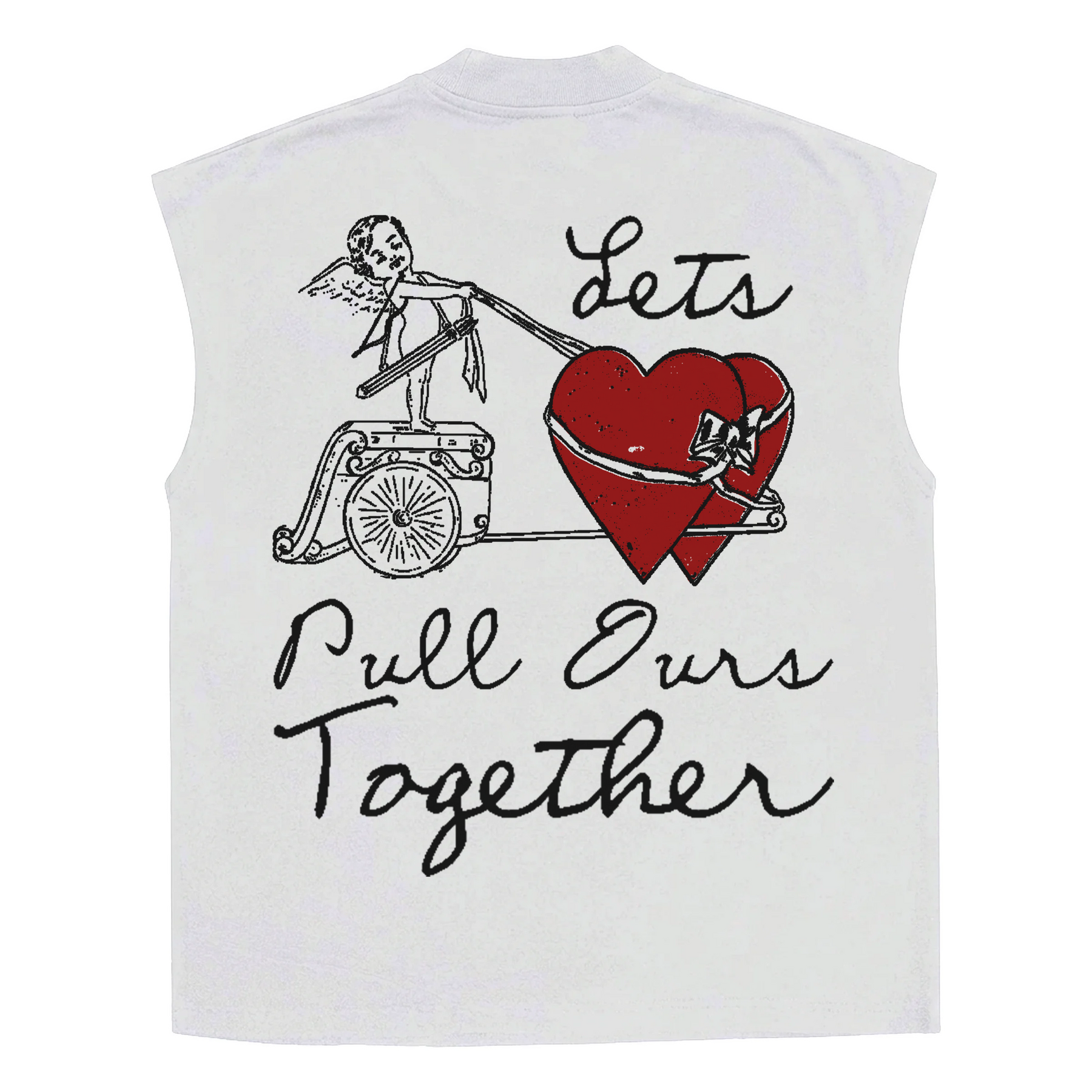 Pull Together Sleeveless Tee - White - Back
