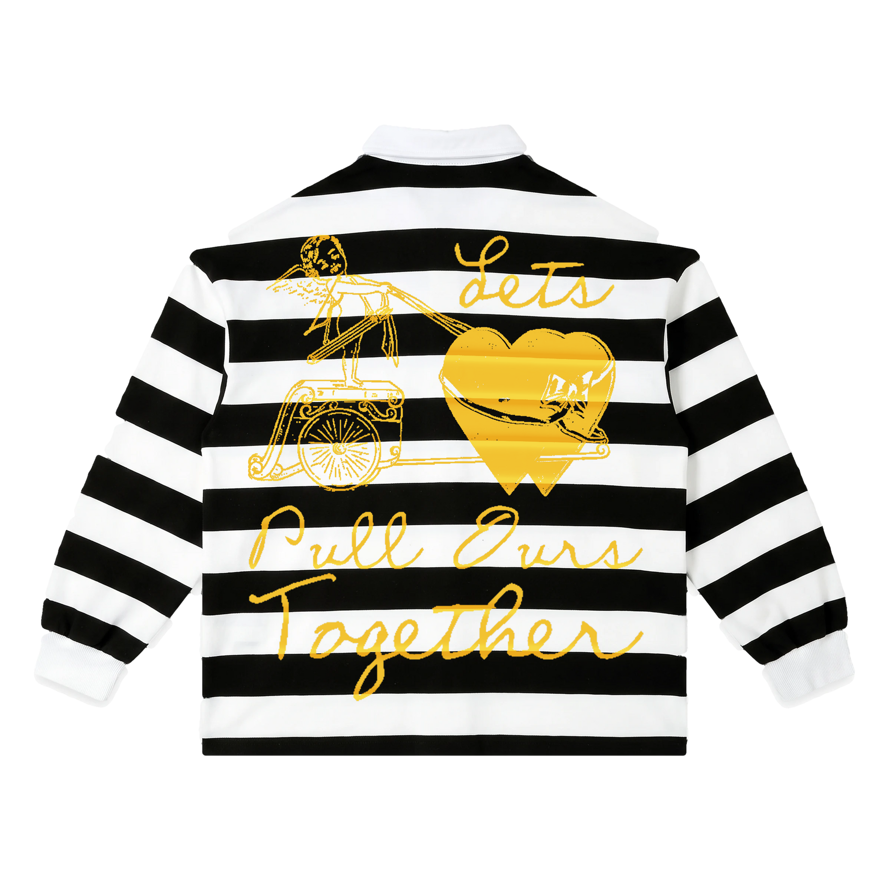 Pull Together Stripe Polo - Black - Back