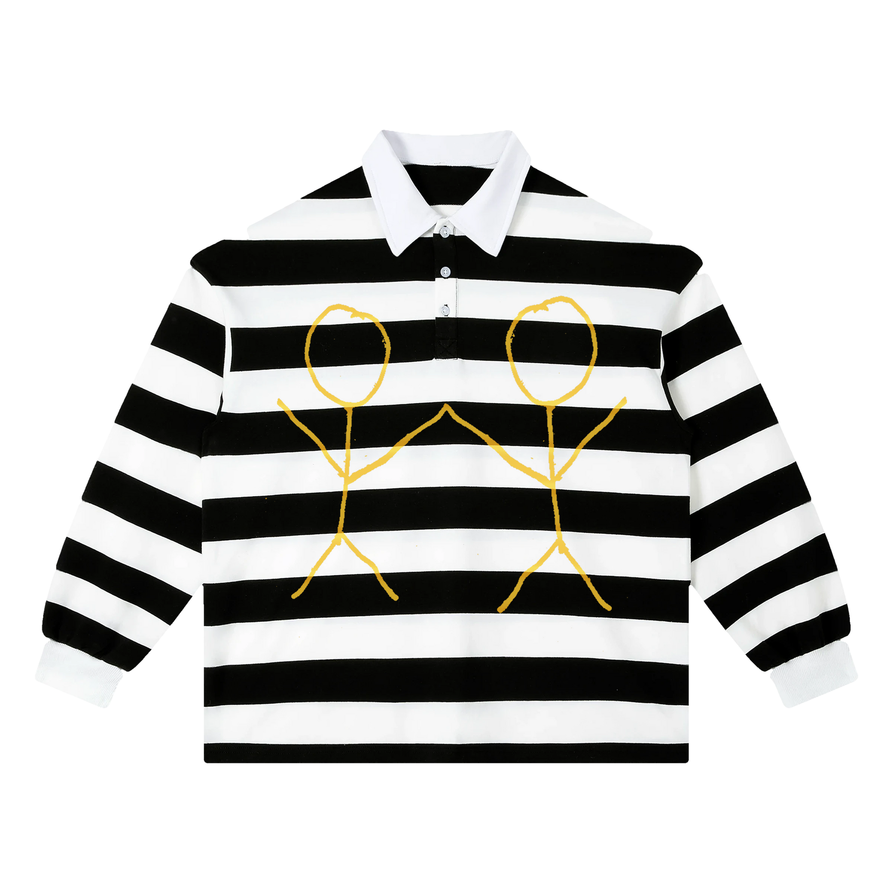 Pull Together Stripe Polo - Black - Front