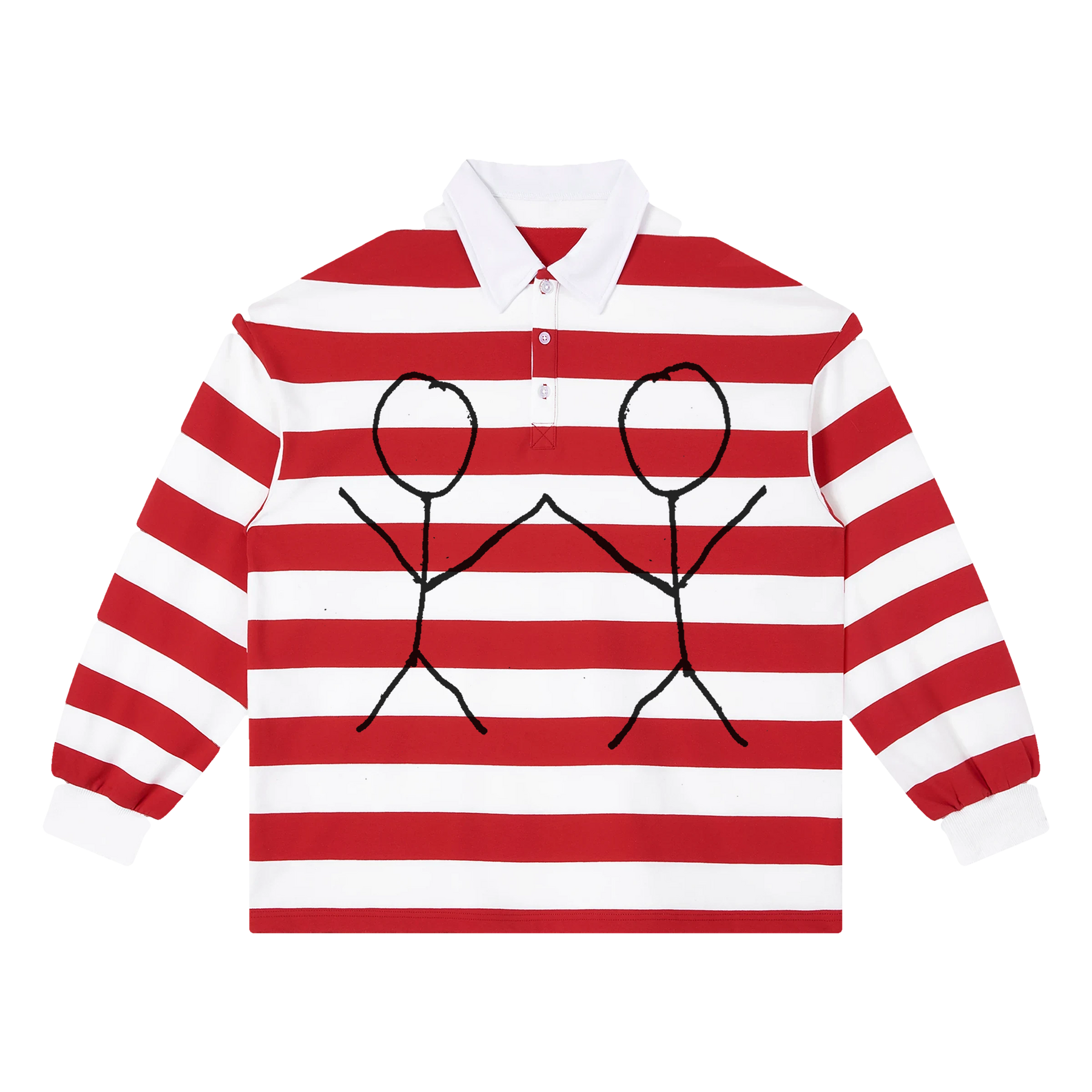 Pull Together Stripe Polo - Red - Front