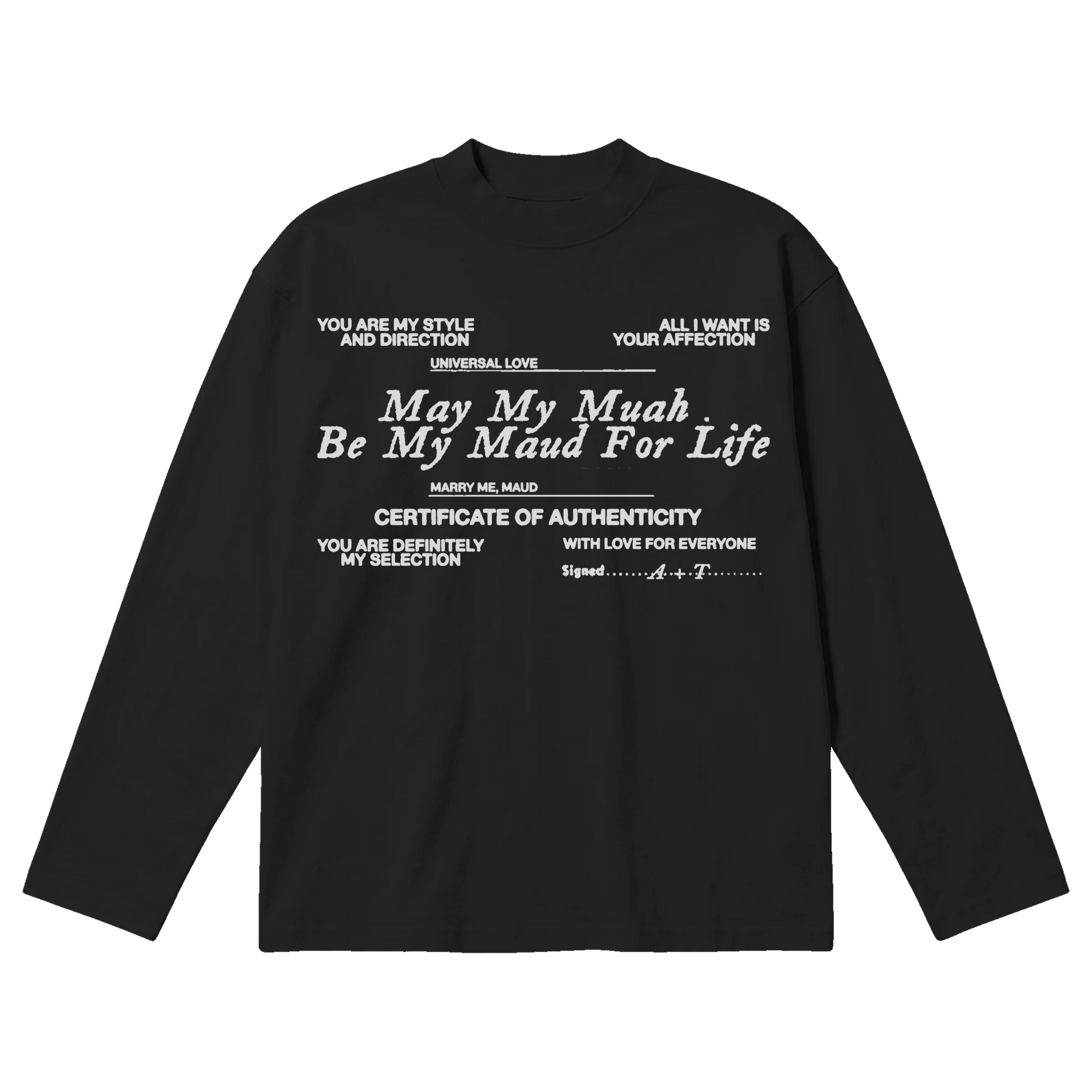 Pull Together Baggy L/S Tee - Black - Front