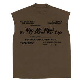 Pull Together Sleeveless Tee - Brown - Front
