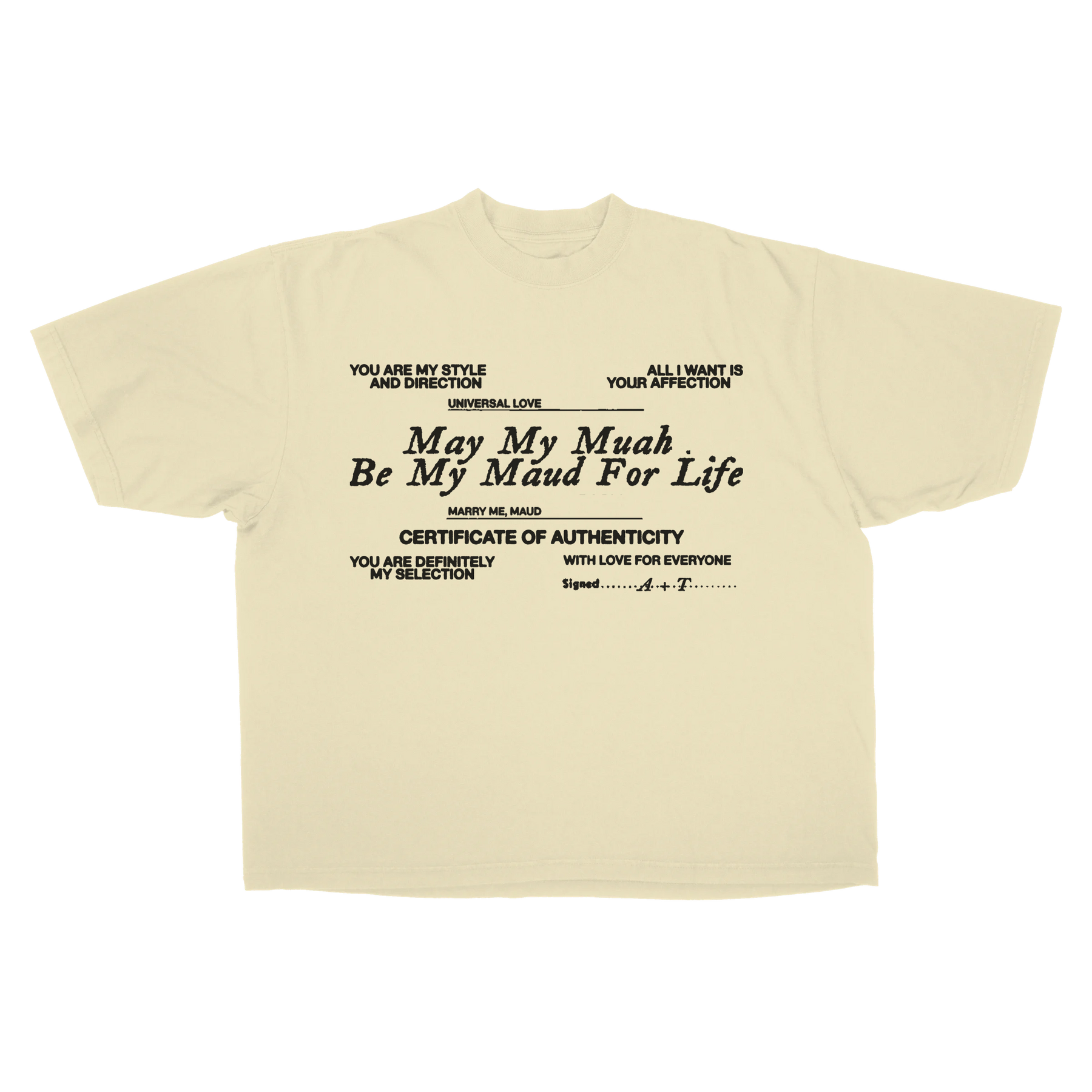 Pull Together Drop Tee - Cream - Front