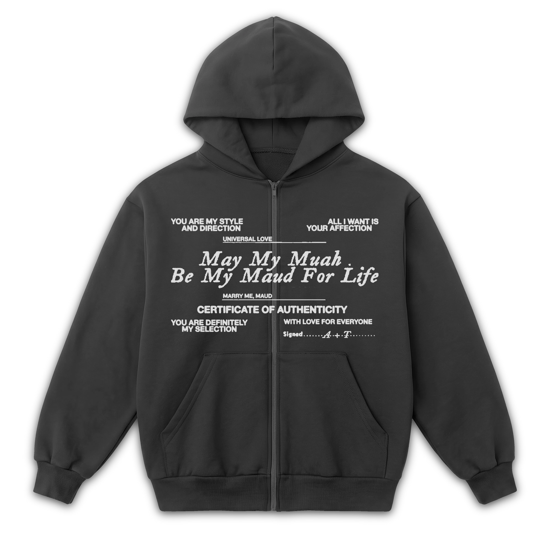 Pull Together Zip Up - Grey - Front