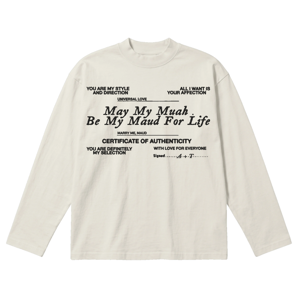 Pull Together Baggy L/S Tee - Off White - Front