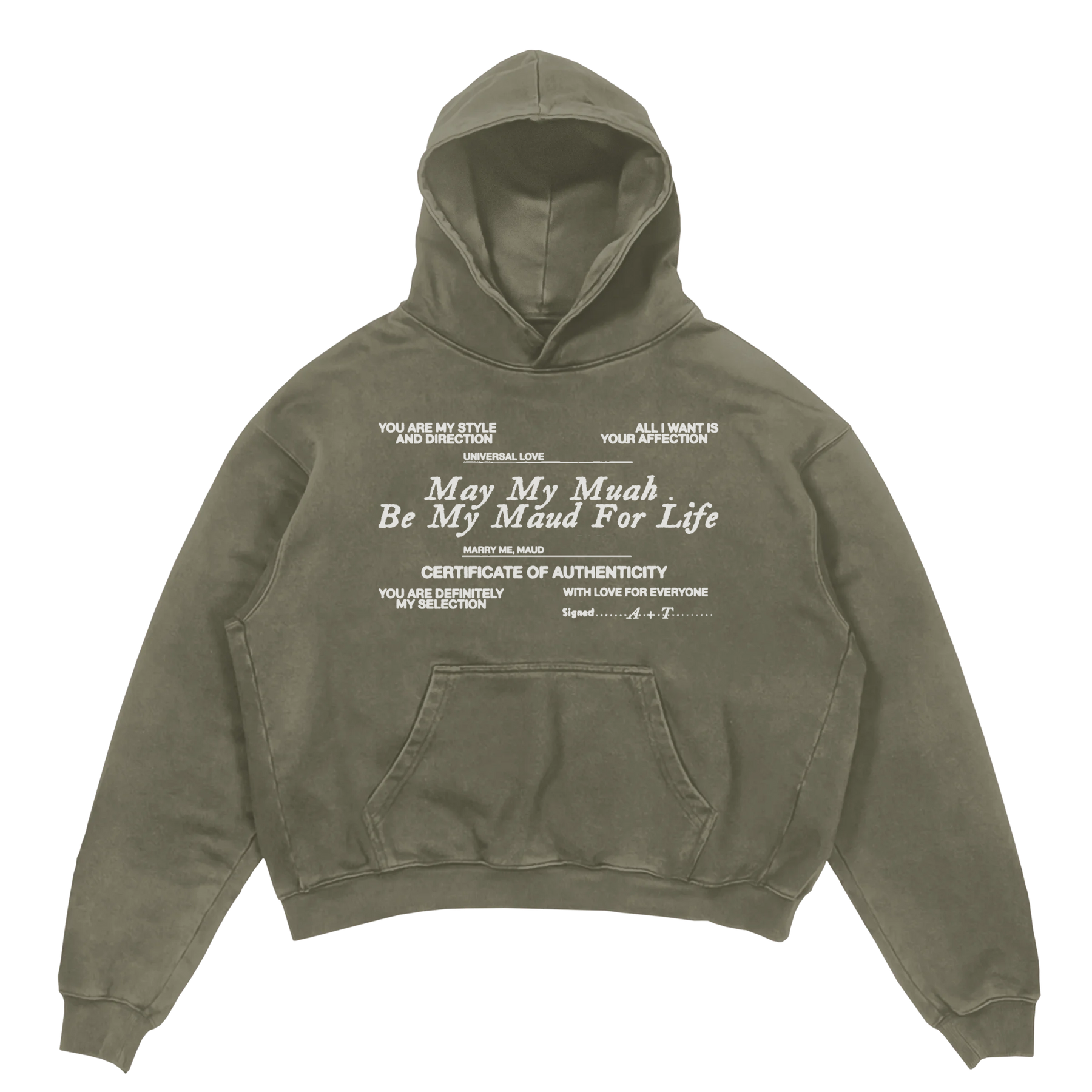 Pull Together Hoodie - Olive - Front