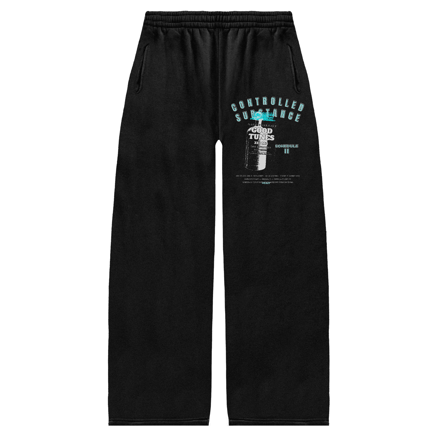 Schedule II Baggy Sweatpants - Black - Front