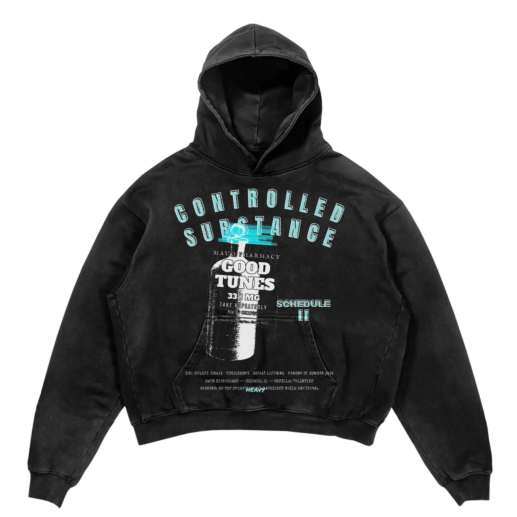 Schedule II Hoodie - Black - Front