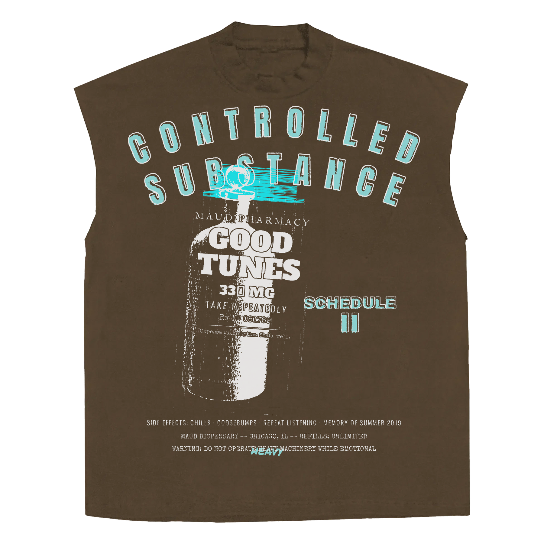 Schedule II Sleeveless Tee - Brown - Front