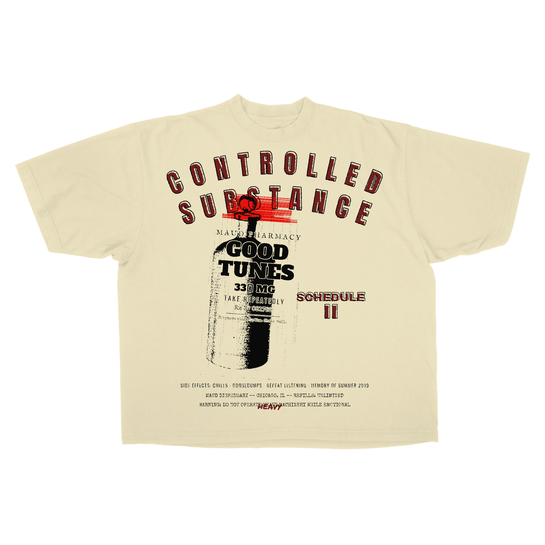 Schedule II Drop Tee - Cream - Front