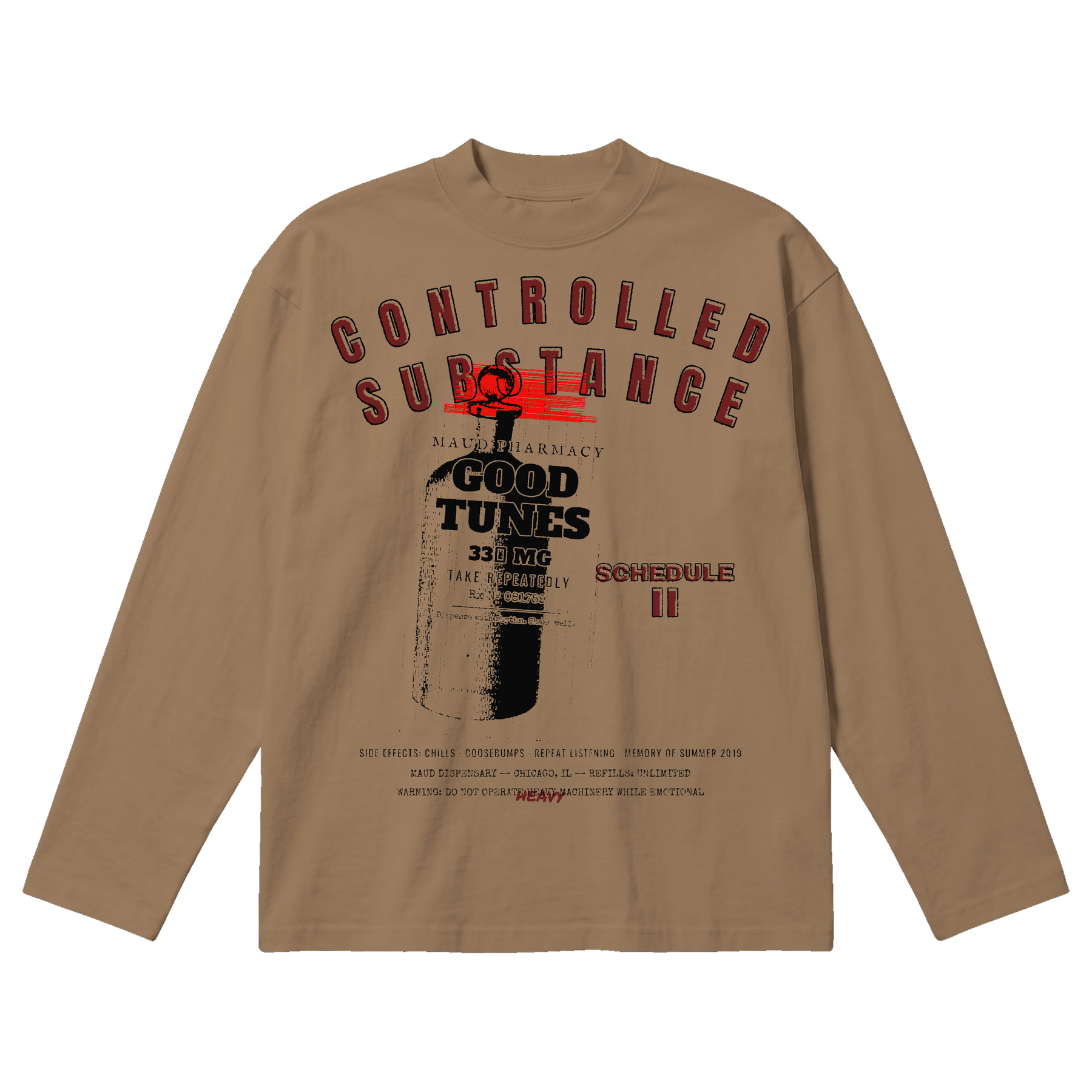 Schedule II Baggy L/S Tee - Latte - Front