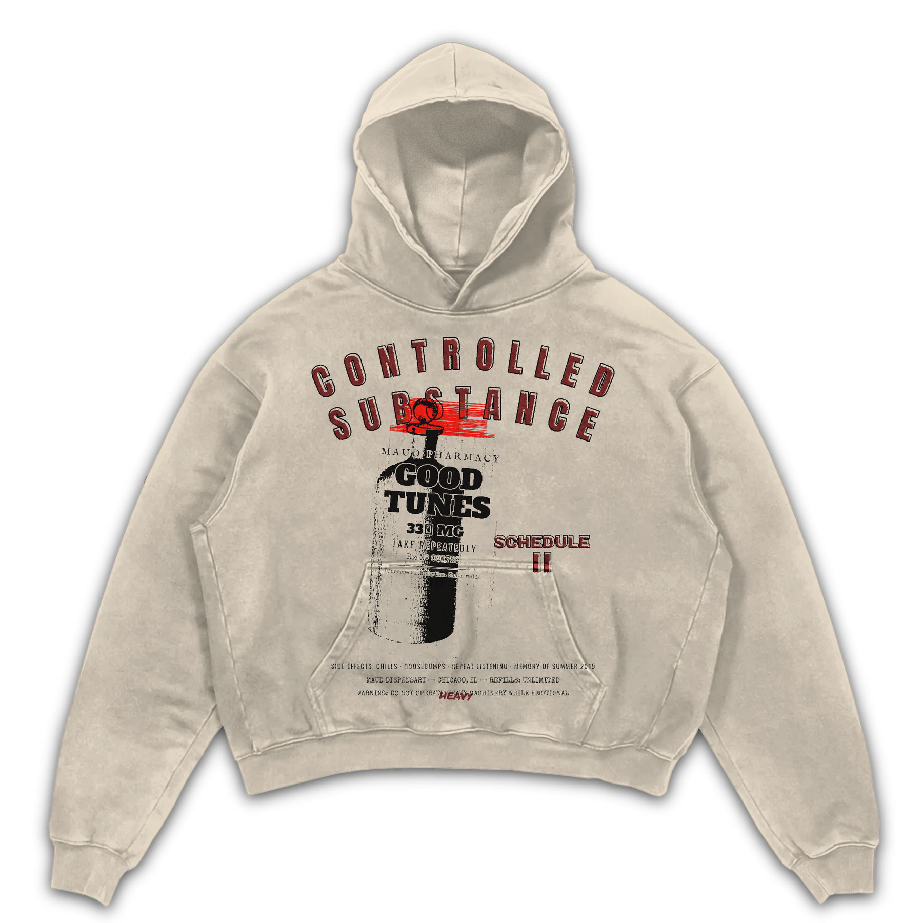 Schedule II Hoodie - Sand - Front