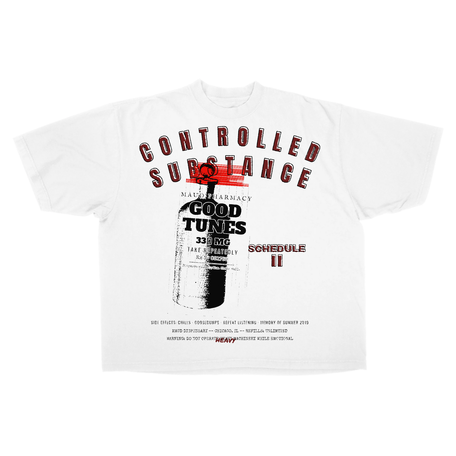 Schedule II Drop Tee - White - Front