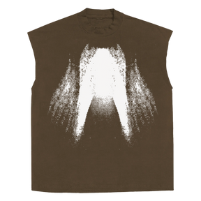 St Ghost Sleeveless Tee - Brown - Front