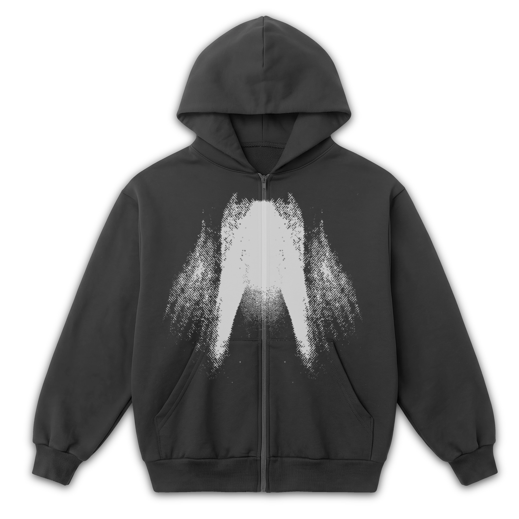 St Ghost Zip Up - Grey - Front