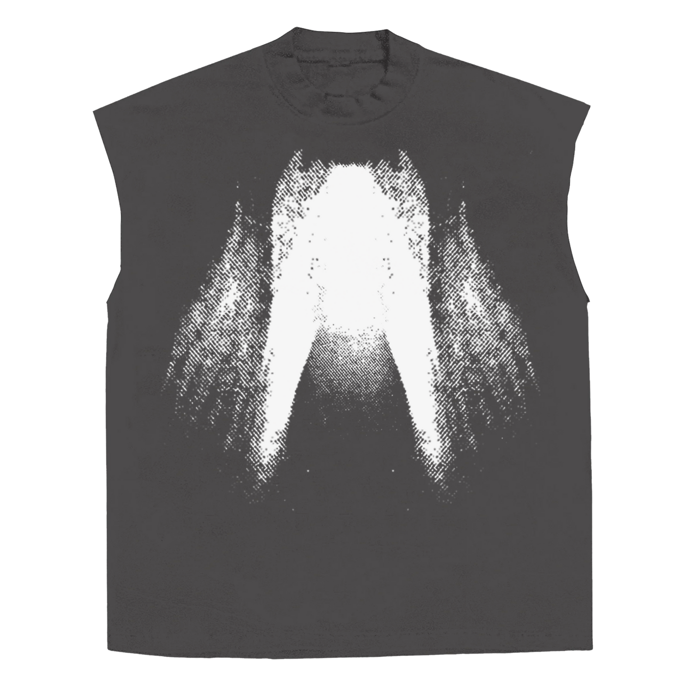 St Ghost Sleeveless Tee - Grey - Front