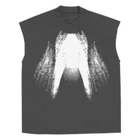 St Ghost Sleeveless Tee - Grey - Front