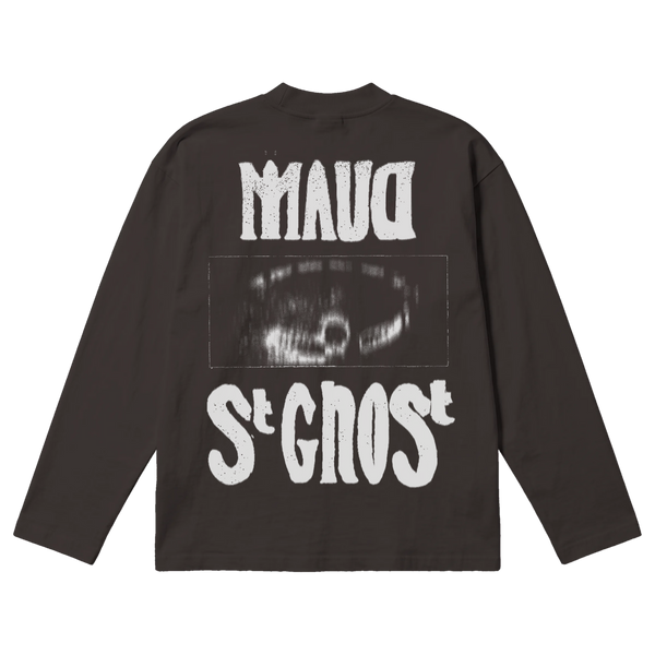 St Ghost Baggy L/S Tee - Off Black - Back
