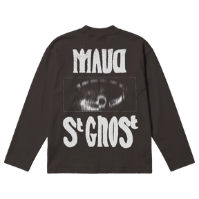 St Ghost Baggy L/S Tee - Off Black - Back