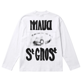 St Ghost Baggy L/S Tee - White - Back