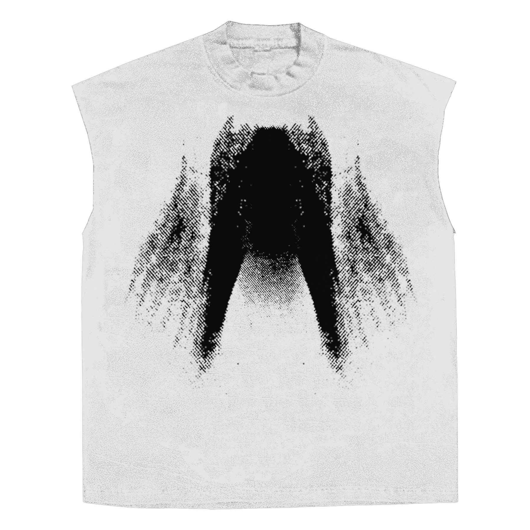 St Ghost Sleeveless Tee - White - Front