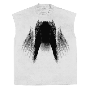 St Ghost Sleeveless Tee - White - Front