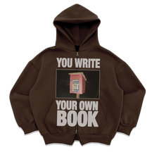 Library Zip Up in brown — YOU WRITE YOUR OWN BOOK little free library graphic