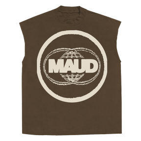 Worldwide Sleeveless Tee - Brown - Front