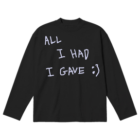 Be Happy Baggy L/S Tee - Black - Front