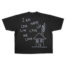 Be Happy Drop Tee - Black - Back