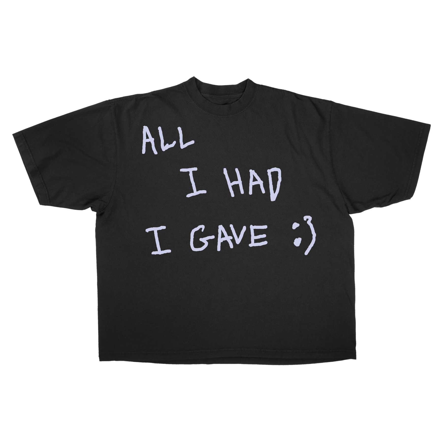 Be Happy Drop Tee - Black - Front
