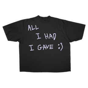 Be Happy Drop Tee - Black - Front