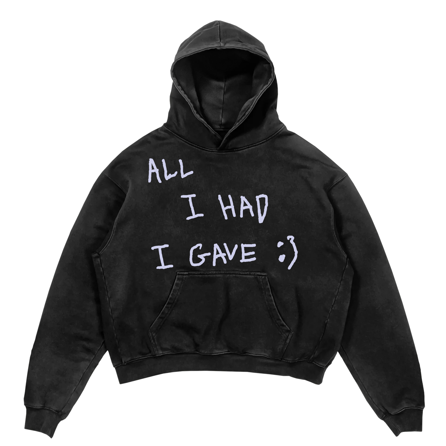 Be Happy Hoodie - Black - Front