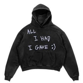 Be Happy Hoodie - Black - Front