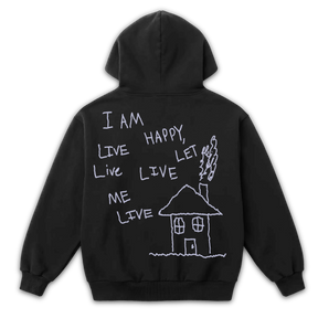 Be Happy Zip Up - Black - Back