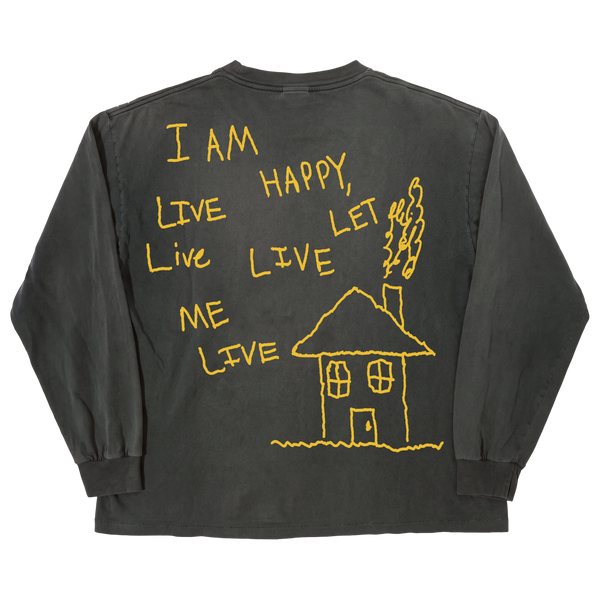 Be Happy L/S Tee - Black - Back