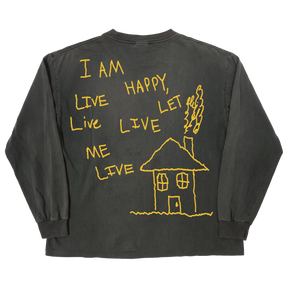 Be Happy L/S Tee - Black - Back