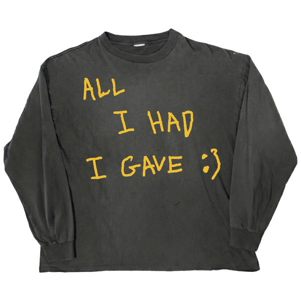 Be Happy L/S Tee - Black - Front
