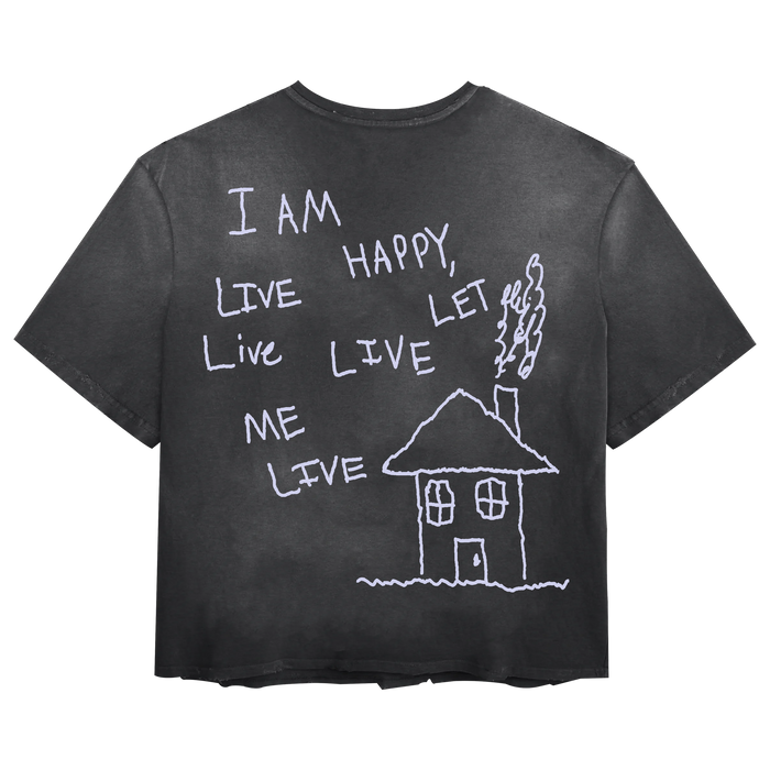 Be Happy Tee - Black - Back