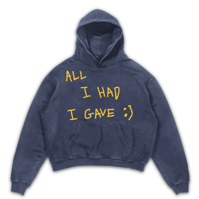 Be Happy Hoodie - Blue - Front