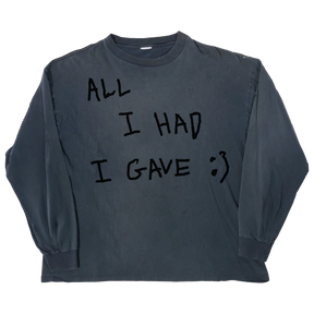 Be Happy L/S Tee - Blue - Front