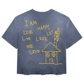 Be Happy Tee - Blue - Back
